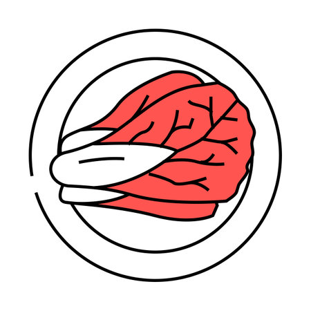 kimchi cabbage korean cuisine icon color illustrationのイラスト素材