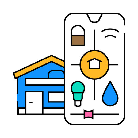 home automation efficient icon color illustrationのイラスト素材