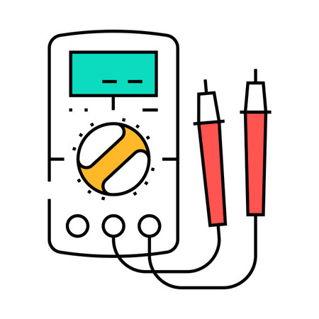 multimeter testing electronics icon color illustration