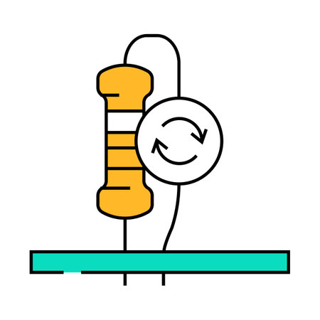 resistor replacement electronics icon color illustrationのイラスト素材