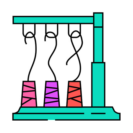 thread spools embroidery hobby icon color illustrationのイラスト素材