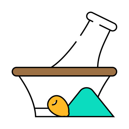 botanicals olive leaf powde icon color illustrationのイラスト素材