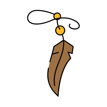 feather tattoo art vintage icon color illustrationのイラスト素材