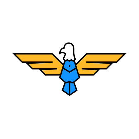 eagle tattoo art vintage icon color illustrationのイラスト素材