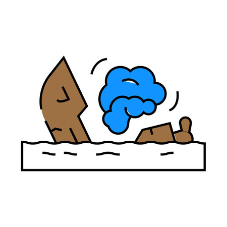 marine accident icon color illustrationのイラスト素材