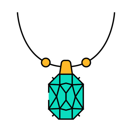 necklace jewelry icon color illustrationのイラスト素材