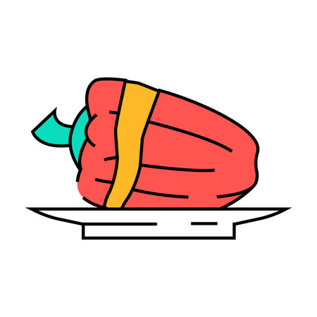 saganaki greek cuisine icon color illustrationのイラスト素材