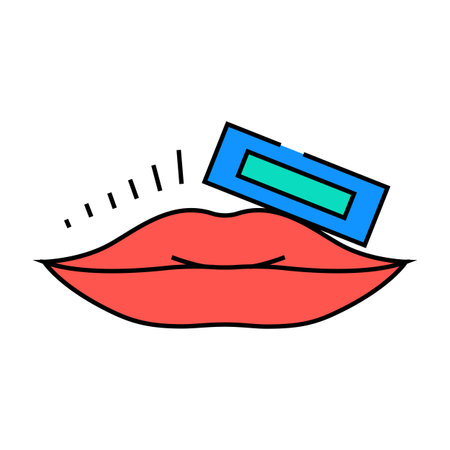 mustache hair removal female icon color illustrationのイラスト素材
