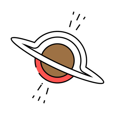 black hole space exploration icon color illustrationのイラスト素材