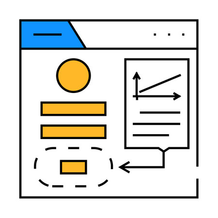 fitts law ux ui design icon color illustrationのイラスト素材