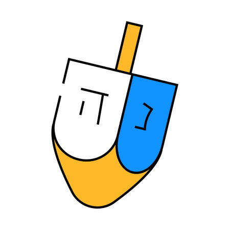 hanukkah dreidel jewish icon color illustrationのイラスト素材