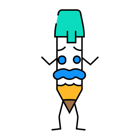 student pen character icon color illustrationのイラスト素材