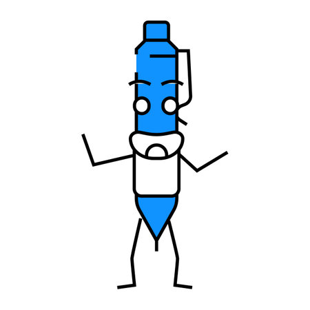 mascot pen character icon color illustrationのイラスト素材