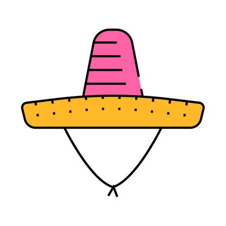 sombrero hat cap icon color illustrationのイラスト素材