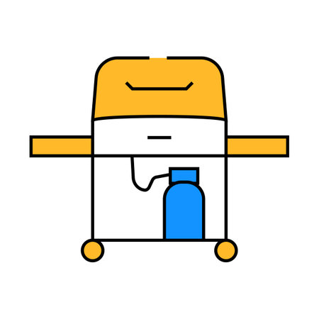 grill gas service icon color illustrationのイラスト素材