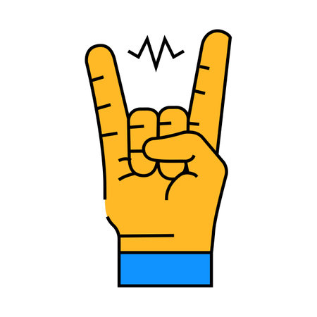 rock and roll retro music icon color illustrationのイラスト素材