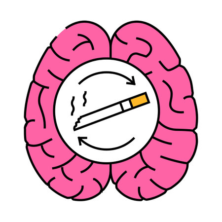 addiction nicotine tobacco icon color illustrationのイラスト素材