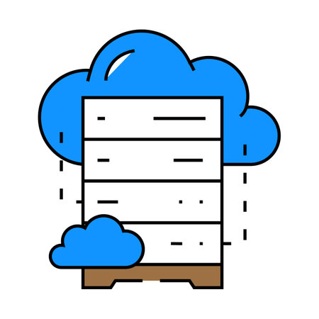 cloud database icon color illustrationのイラスト素材