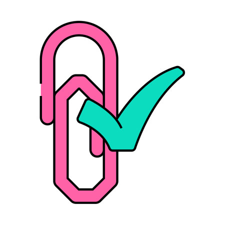 paper clip check mark icon color illustrationのイラスト素材