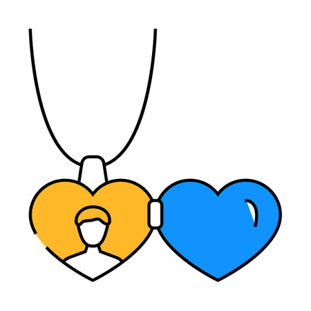 locket jewelry icon color illustrationのイラスト素材