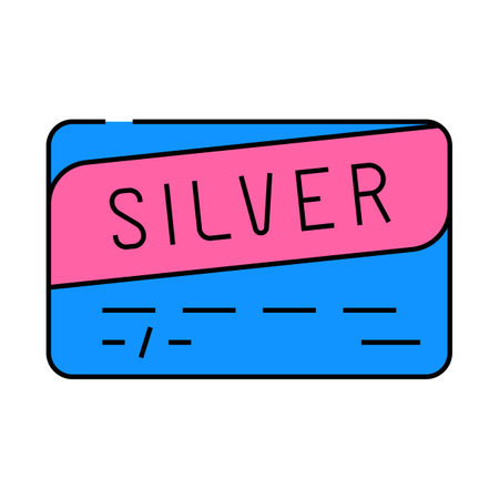 silver credit card icon color illustrationのイラスト素材