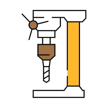 drill press tool work icon color illustrationのイラスト素材