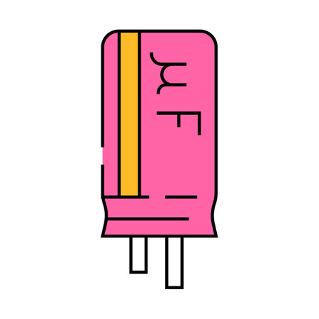 capacitor electrical engineer icon color illustrationのイラスト素材