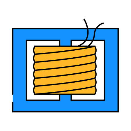 transformer electronic component icon color illustrationのイラスト素材