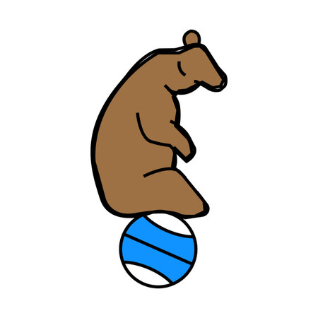 circus bear carnival vintage show icon color illustrationのイラスト素材