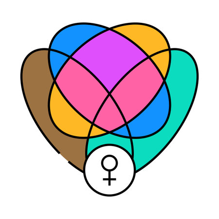 intersectional feminism woman icon color illustration