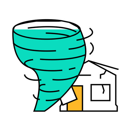 hurricane break icon color illustrationのイラスト素材