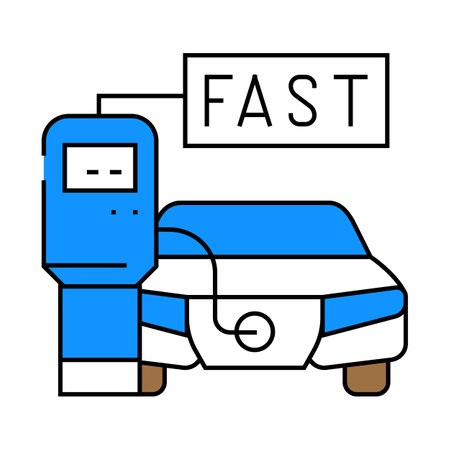 fast charging electric icon color illustrationのイラスト素材