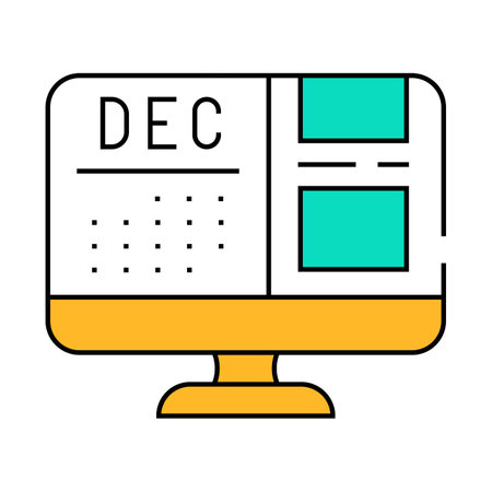 content calendar social media icon color illustrationのイラスト素材