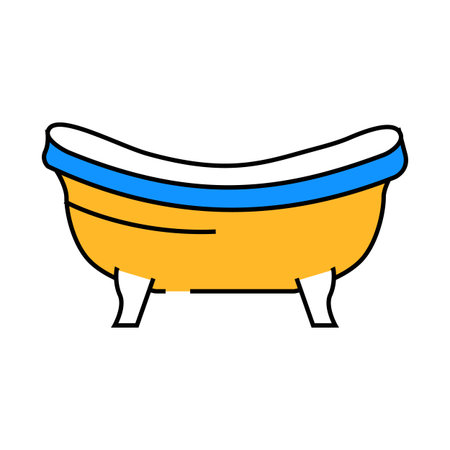 bath bathroom interior icon color illustrationのイラスト素材
