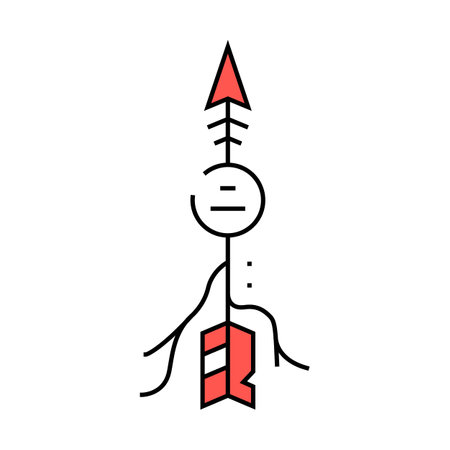 arrow tattoo art vintage icon color illustrationのイラスト素材