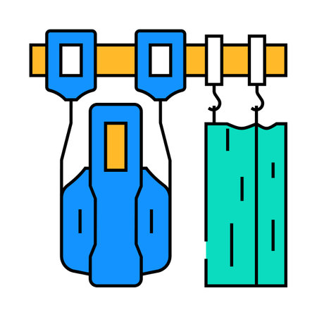 smart curtains home icon color illustrationのイラスト素材