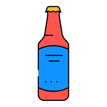 beer drink bottle icon color illustrationのイラスト素材