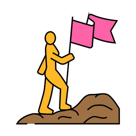 female leadership feminism woman icon color illustrationのイラスト素材