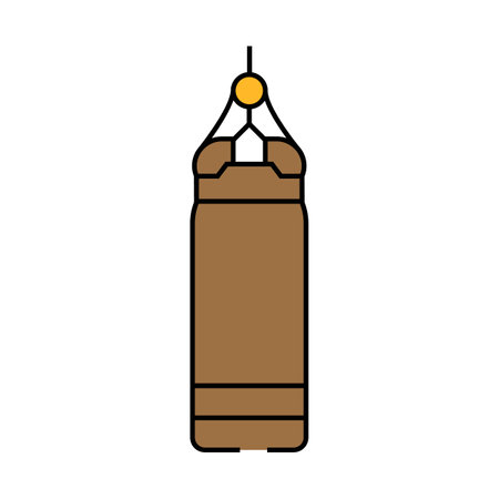 punching bag fitness sport icon color illustrationのイラスト素材