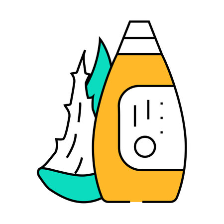 organic aloe vera icon color illustrationのイラスト素材