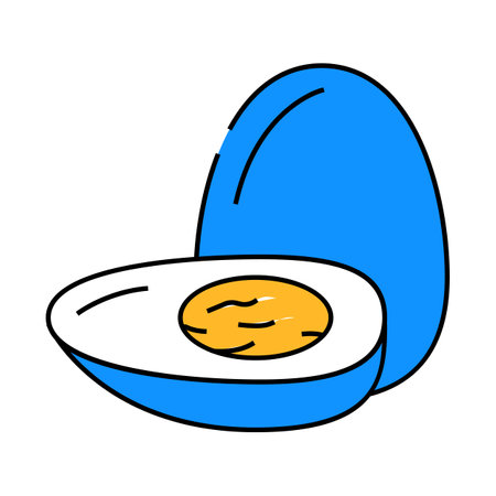 boiled egg cut hen icon color illustrationのイラスト素材