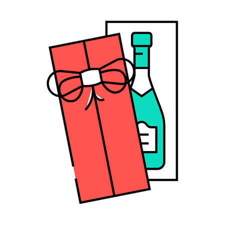 celebrate gift box icon color illustrationのイラスト素材