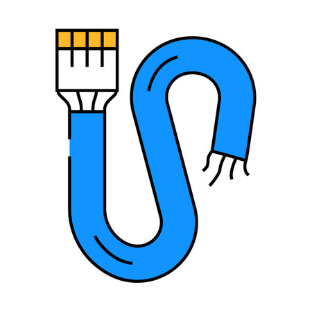 cable wiring electronics icon color illustrationのイラスト素材