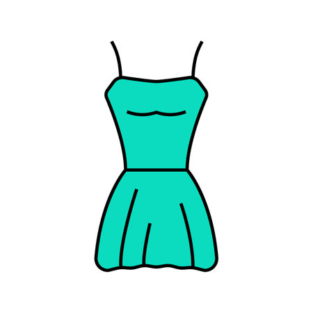 mini bride dress icon color illustrationのイラスト素材