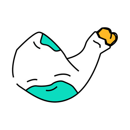 chicken rotten food icon color illustrationのイラスト素材