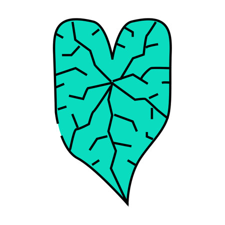caladium tropical leaf icon color illustrationのイラスト素材