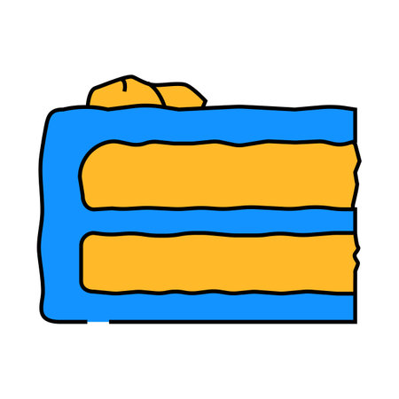 carrot cake slice food snack icon color illustrationのイラスト素材