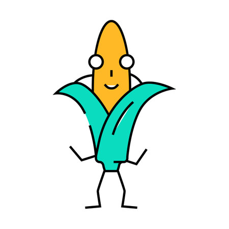 corn character icon color illustrationのイラスト素材