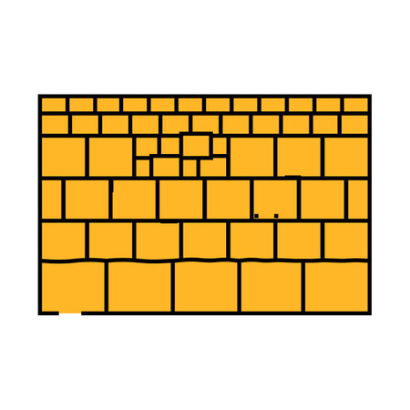 western wall wailing wall icon color illustrationのイラスト素材