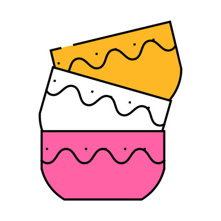 bowl clay crockery icon color illustration